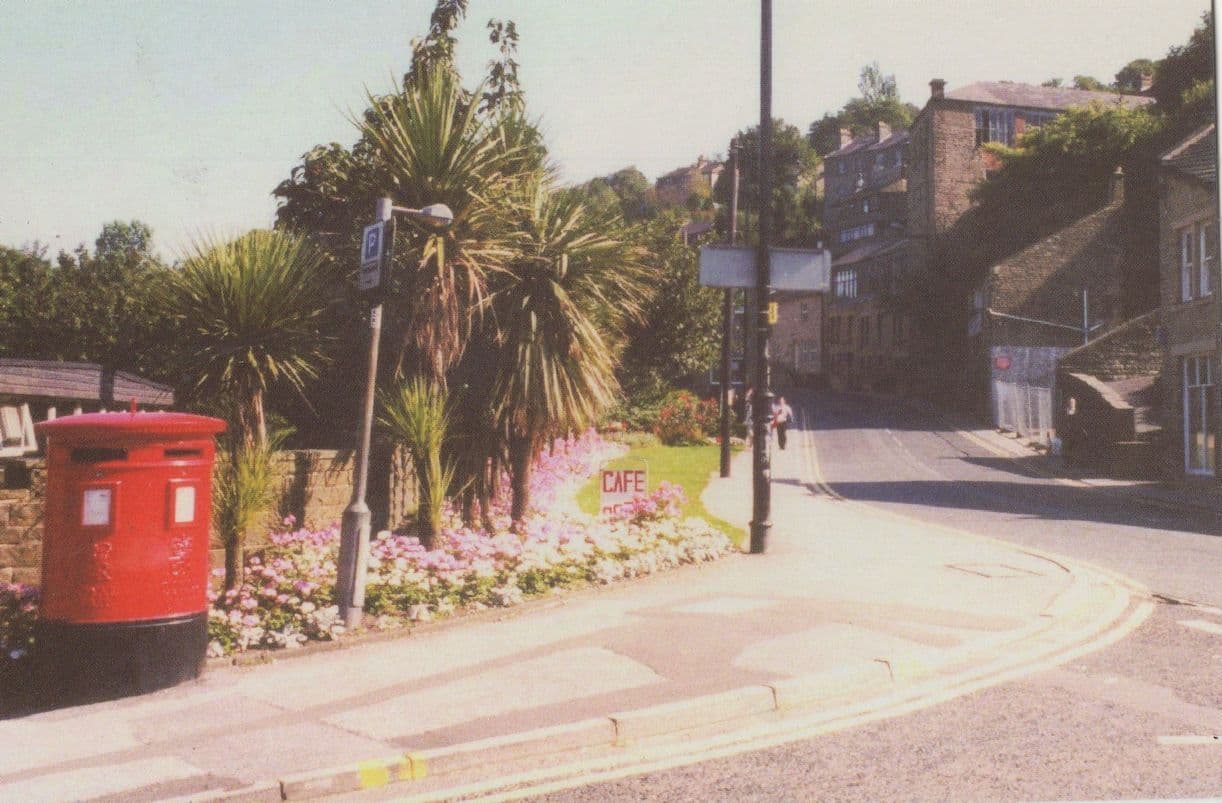 Holmfirth West Yorkshire Double Pillar Box Postbox Postcard