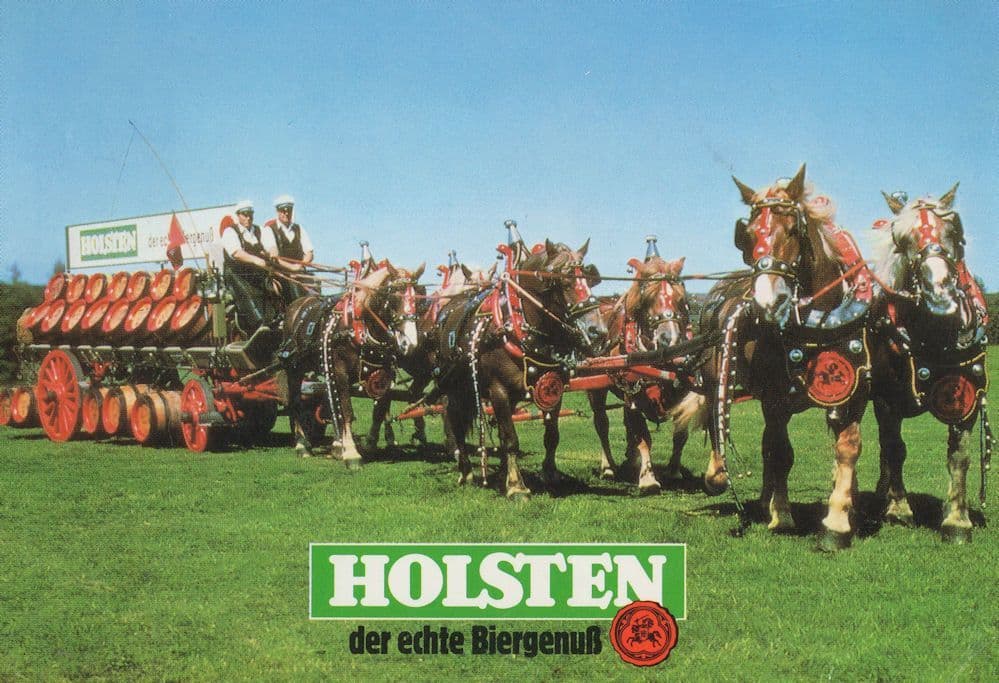 Holsten German Beer Berlin 1970s Horse Carriage Advertising Postcard
