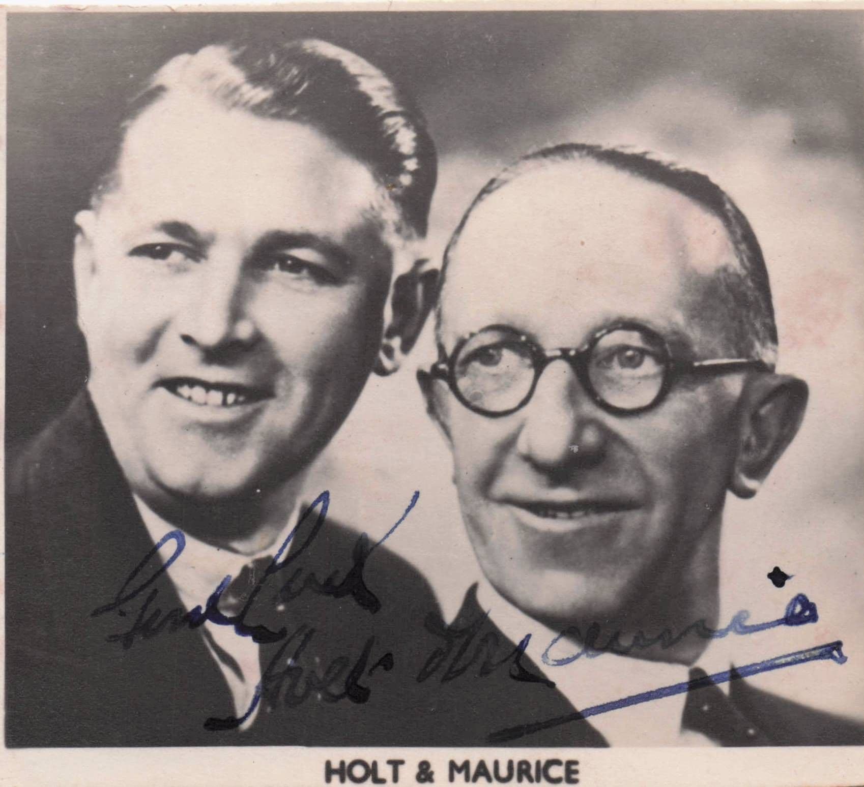 Holt & Maurice Theatre Music Hall Duo Hand Signed Photo