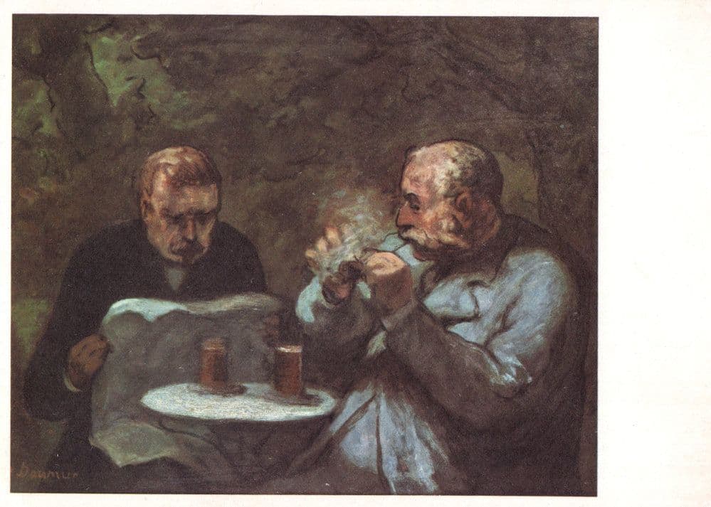 Honore Daumier The Beer Drinkers Zurich Collection Painting Postcard
