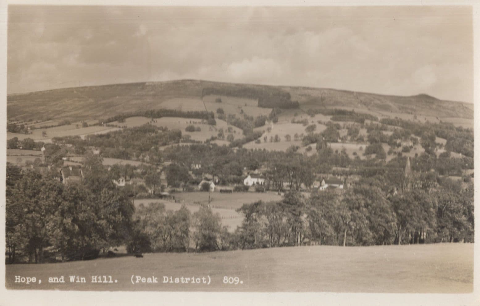 Hope & Win Hill Derby Real Photo Aerial Postcard
