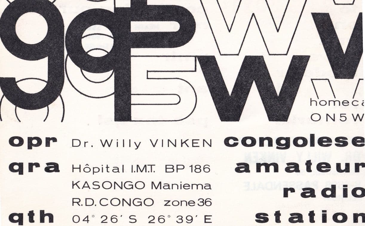 Hopital Hospital Belgian Congo African Amateur Radio Station QSL Card