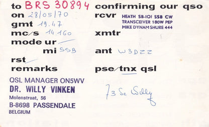 Hopital Hospital Belgian Congo African Amateur Radio Station QSL Card