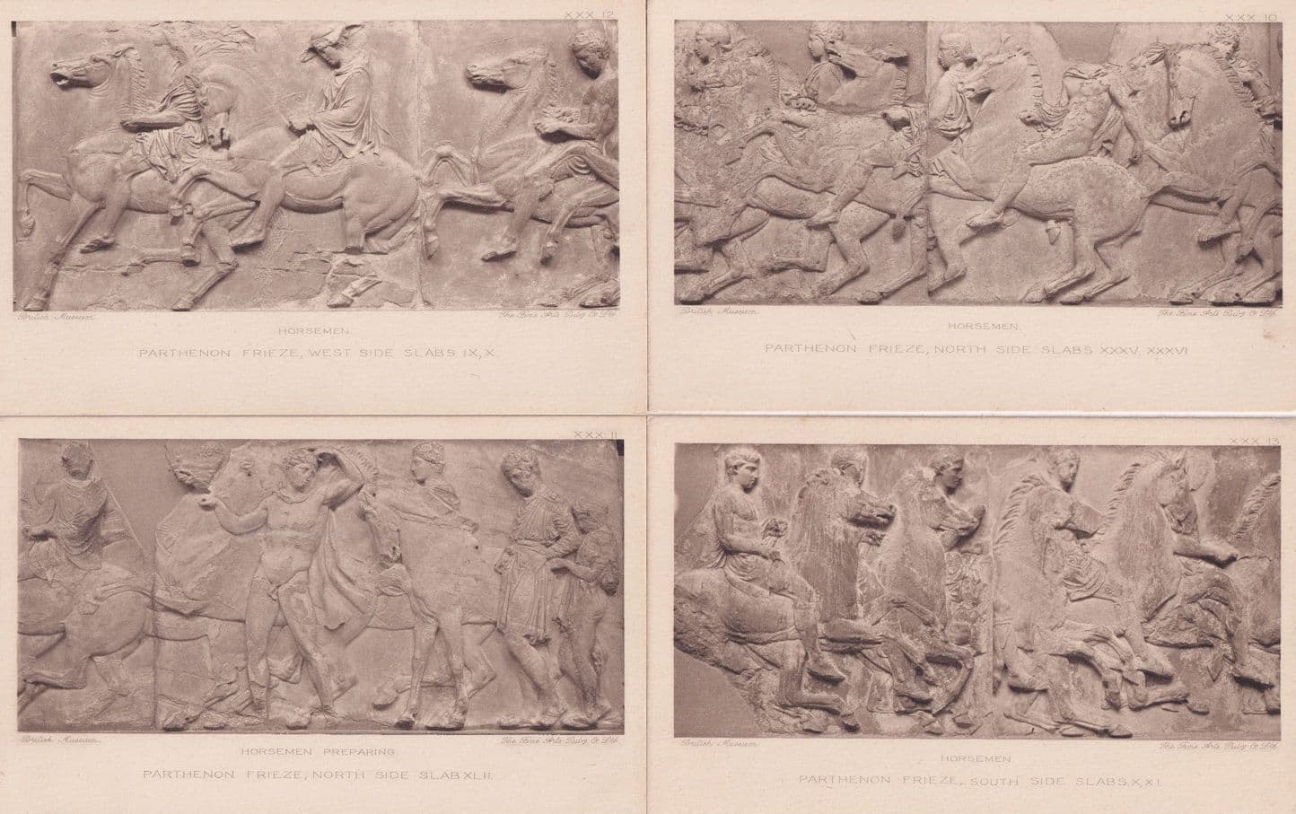 Horseman Parthenon Frieze Greek Marble Sculpture 4x Postcard s