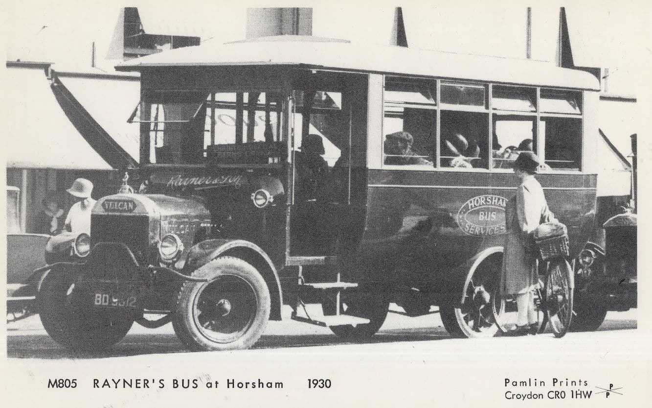 Horsham Bus Services Surrey Tram Old Rayners Services Postcard