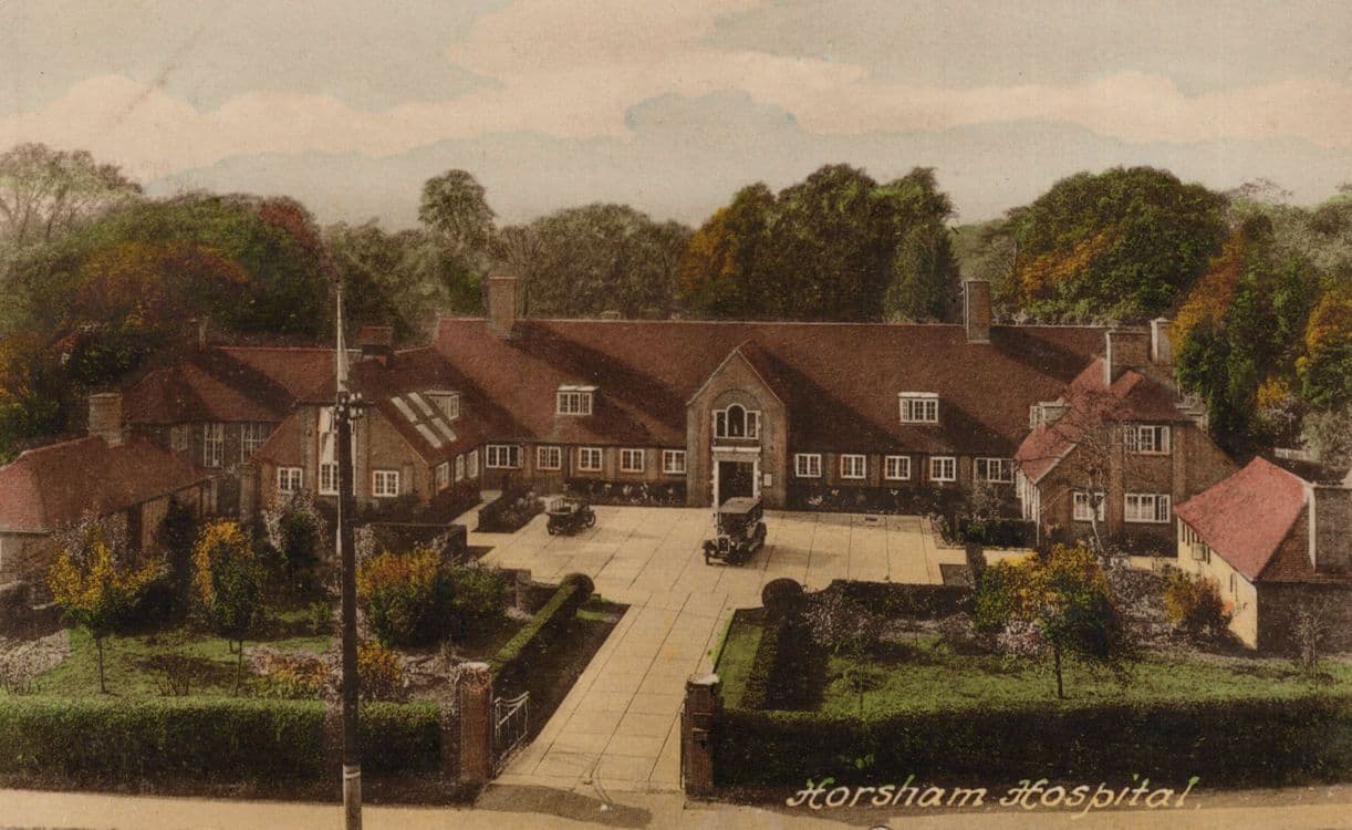 Horsham Hospital Antique Aerial Friths Rare Sussex Postcard