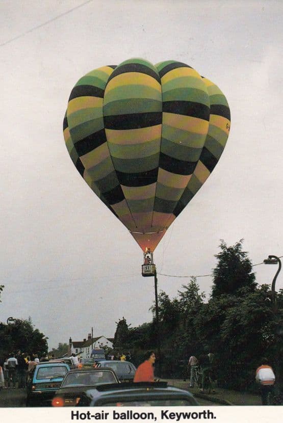 Hot Air Balloon Over Keyworth Nottingham Village Limited Edition 1000 Postcard