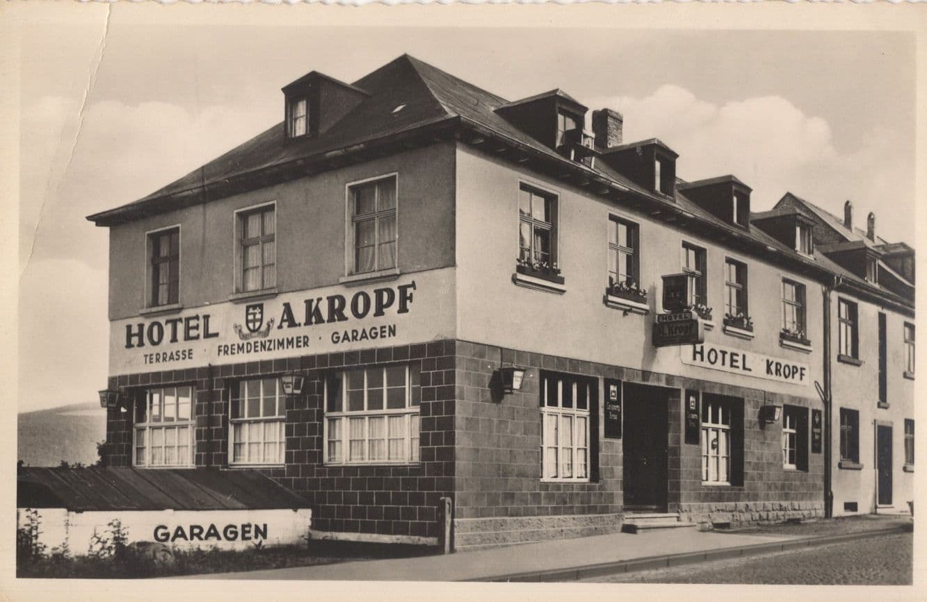 Hotel Akropf Kyll Mosel Germany Garage Old Real Photo Postcard