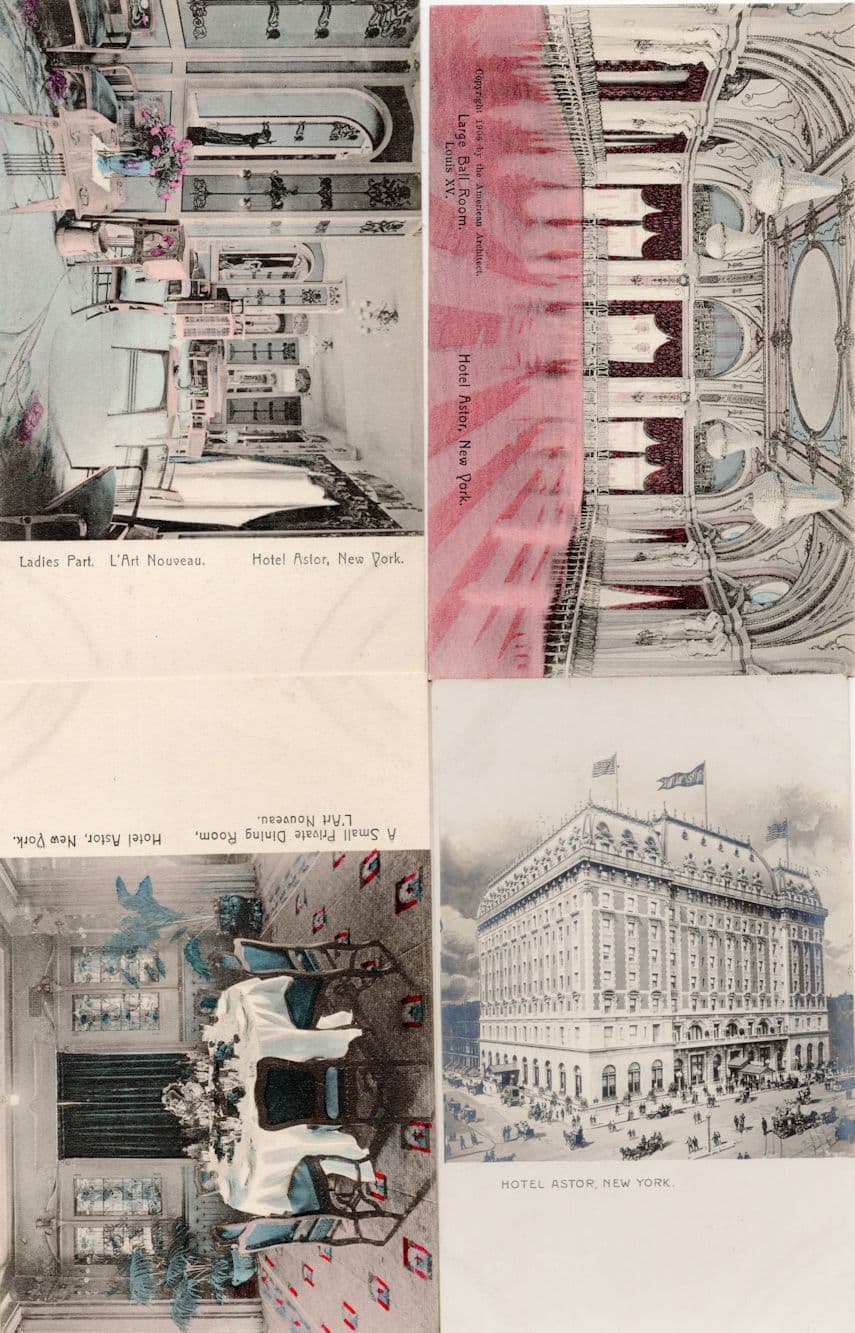 Hotel Astor New York Ballroom  4x Antique USA Interior Postcard s