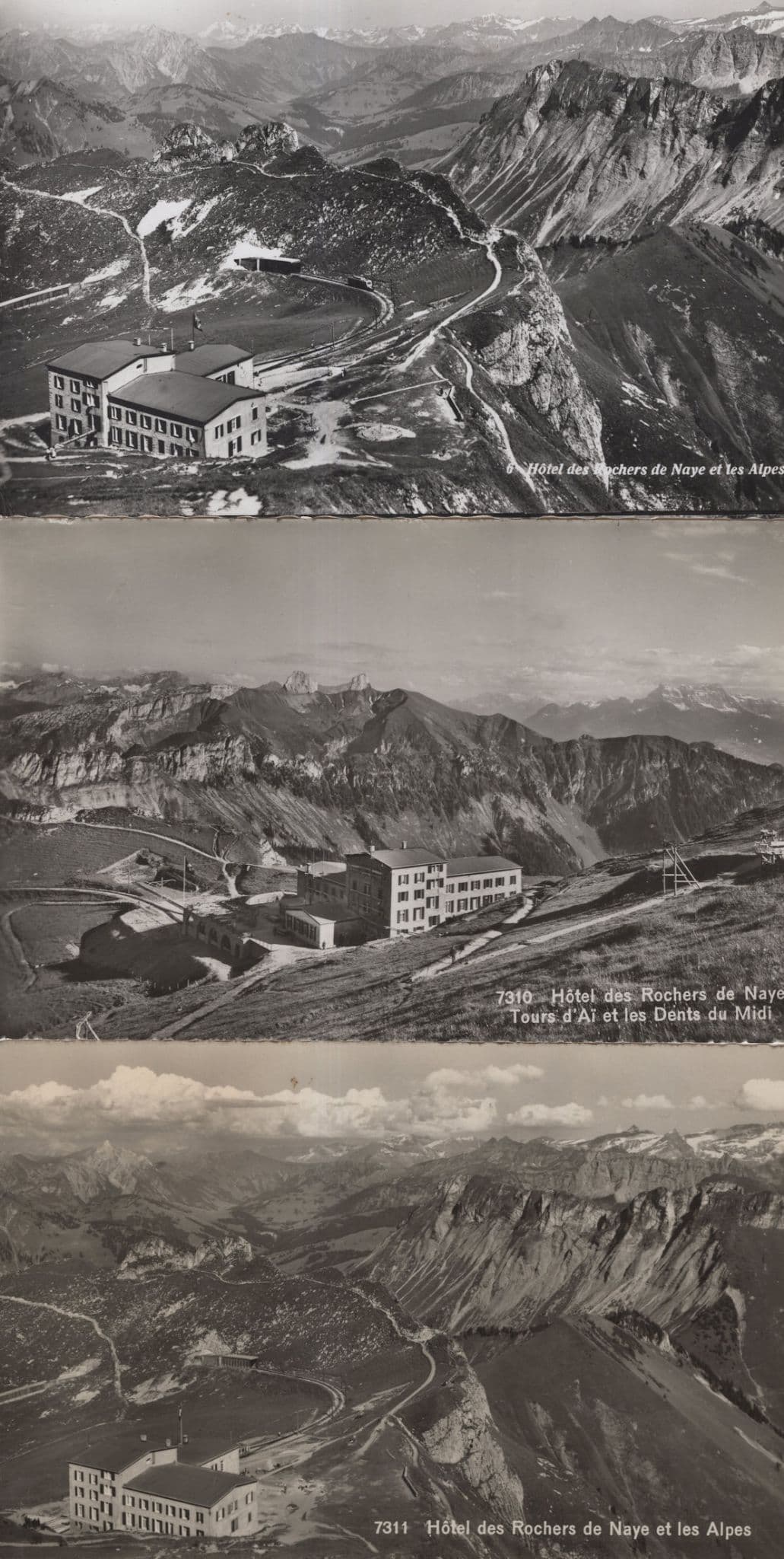 Hotel De Rochers De Naye Alpes Switzerland 3x Old Postcard s