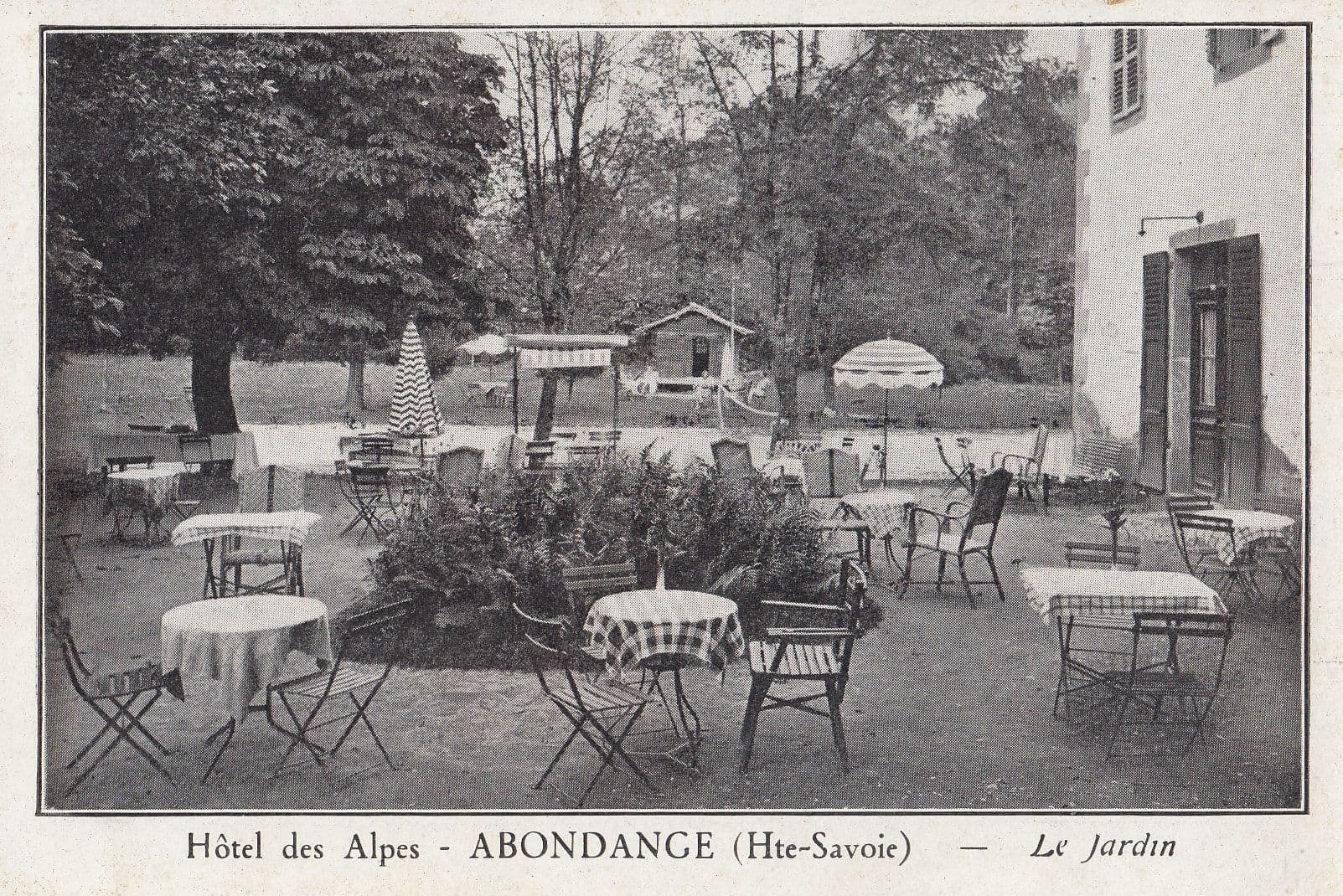 Hotel Des Rhone Alpes Abondance Jardin Antique French Advertising Postcard