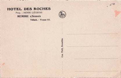 Hotel Des Roches Vresse Namur Belgium Beer Advertising Old Postcard