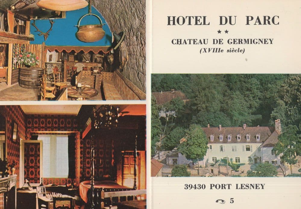 Hotel Du Parc Port Lesney French Tennis Swimming Pool Card Ephemera