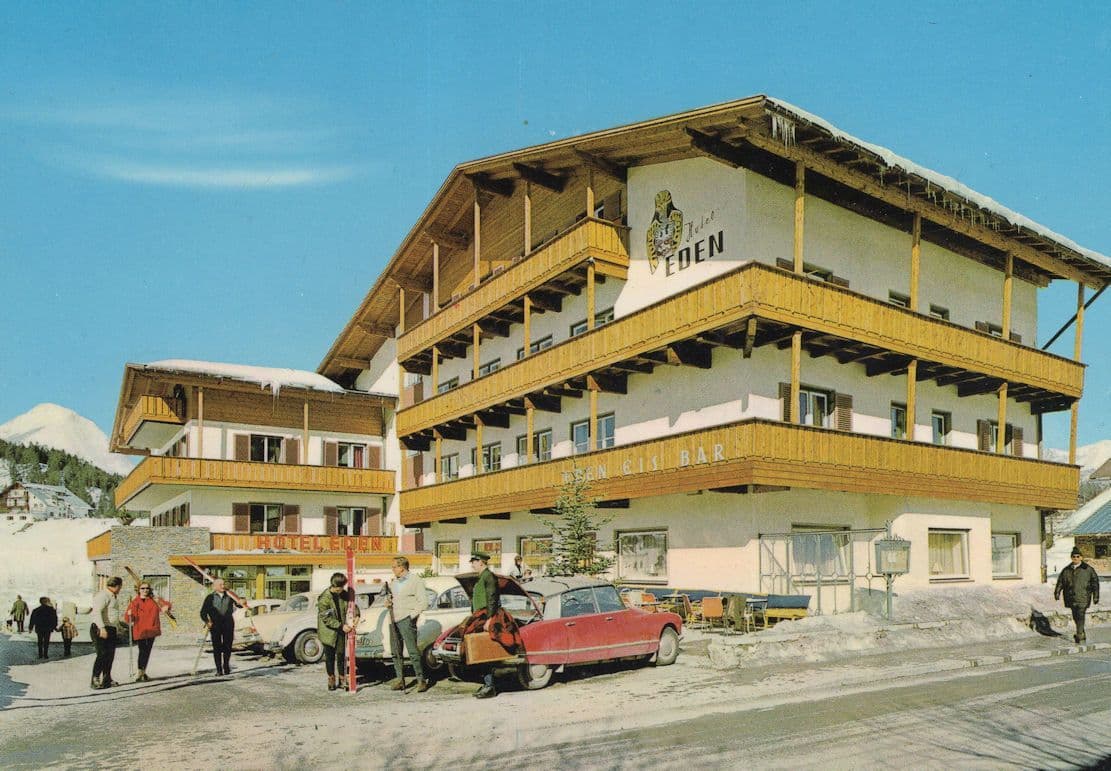 Hotel Eden Seefeld Guests Arriving 1980s Austria Postcard