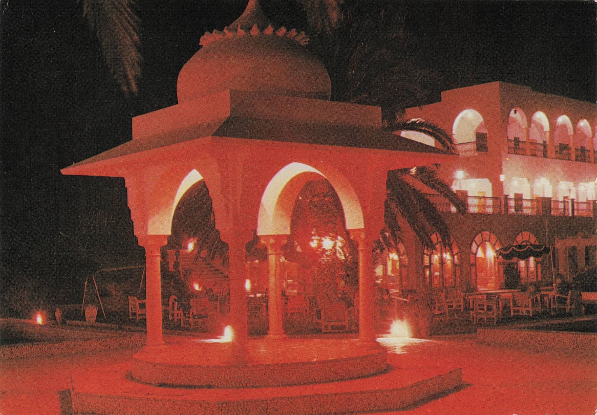 Hotel Fourati at Night Hammamet Tunisia Postcard