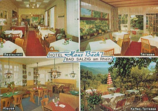 Hotel Haus Bach Bad Salzig AM Rhein Restaurant Kuchenchef 4x Photo Postcard
