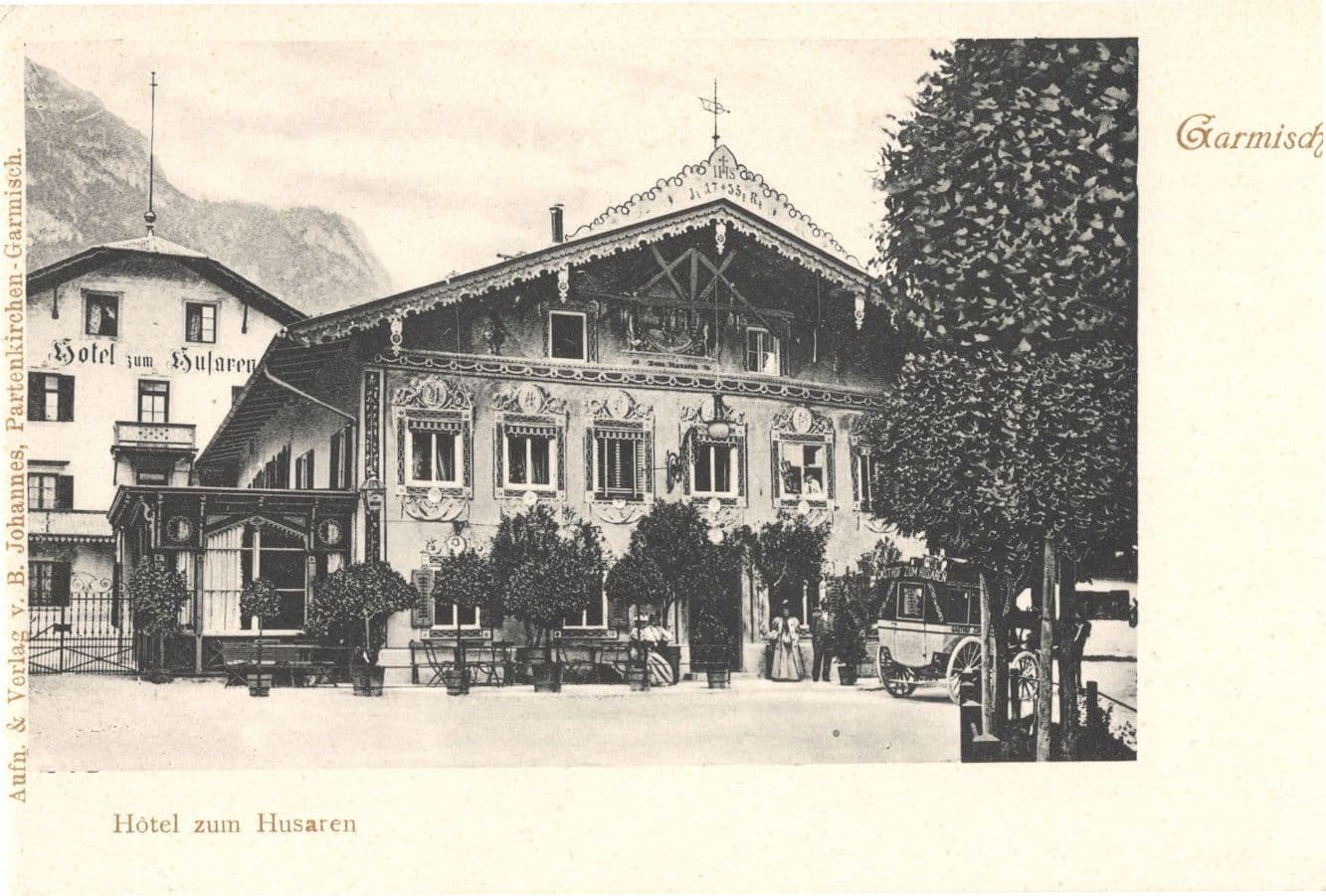 Hotel Husaren Garmisch Antique German Postcard