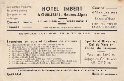 Hotel Imbert French Advertising Postcard