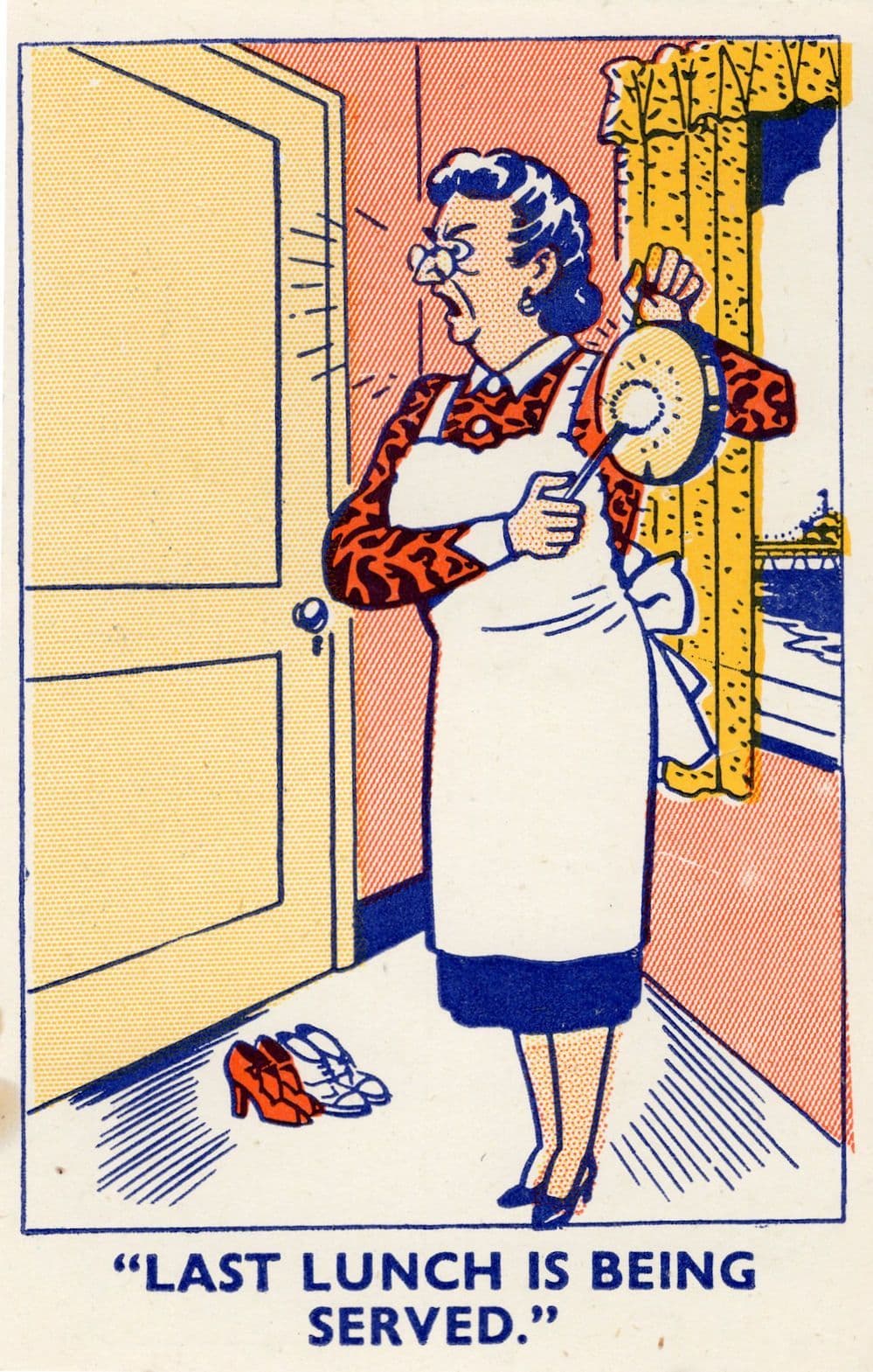 Hotel Kitchen Dinner Cook Last Meal Orders Old Comic Humour Postcard