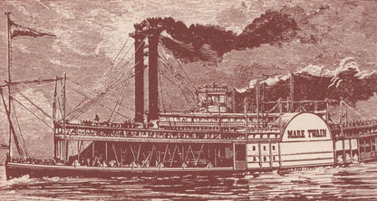 Hotel Mark Twain Book Author Old San Fransisco Ship Advertising Postcard