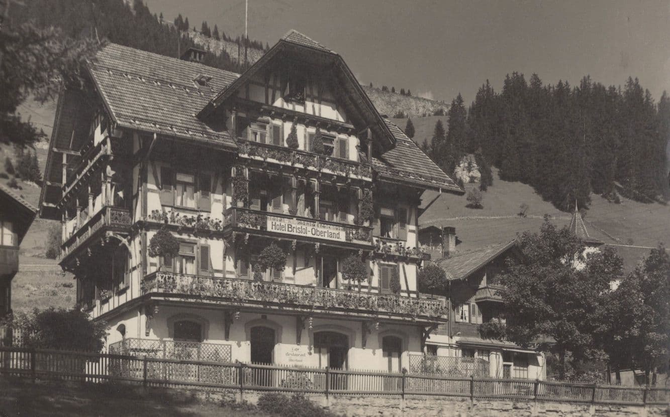 Hotel Oberland Adelboden Switzerland Antique Postcard