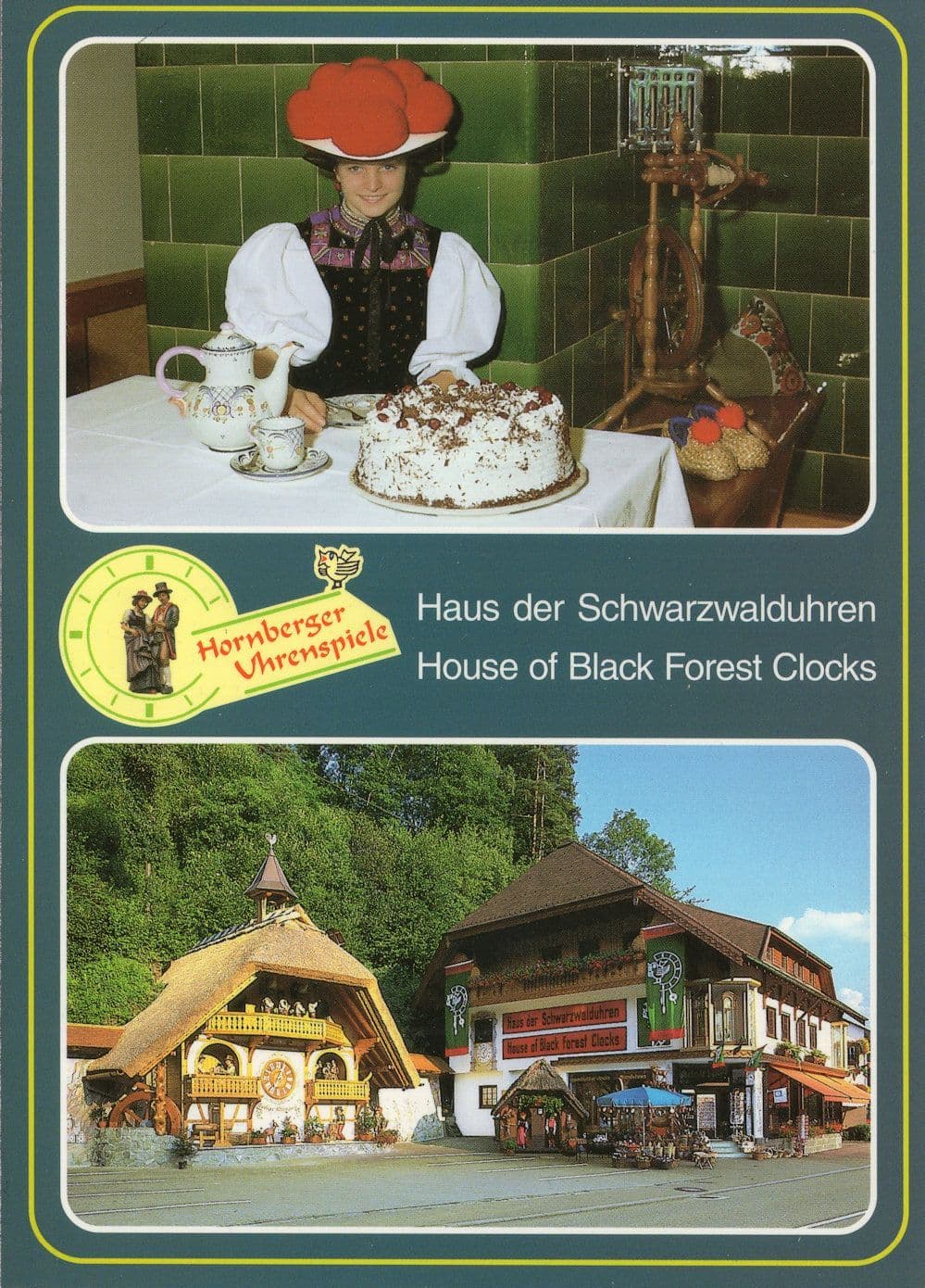 Hotel of Black Forest Clocks Cake Haus Der Schwarzwalduhren German Postcard