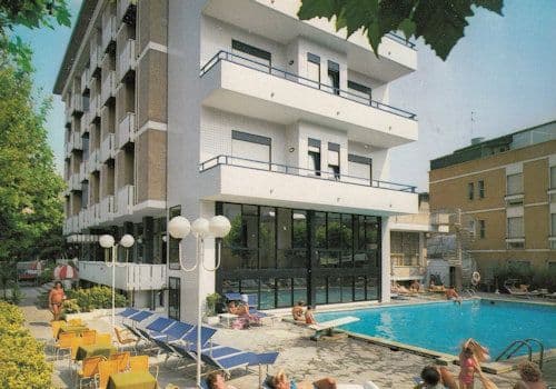 Hotel Queen Mary Catholic Cattolica Italian Swimming Pool Postcard