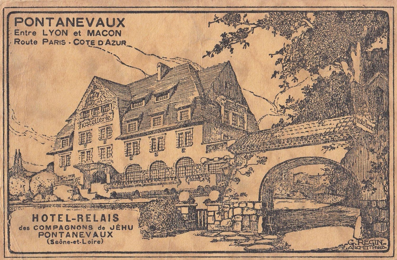 Hotel Relais Pontanevaux Lyon Macon Old Advertising Postcard