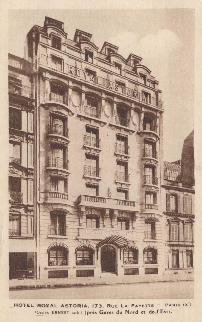 Hotel Royal Astoria Paris Rue La Fayette Old French Mint Postcard