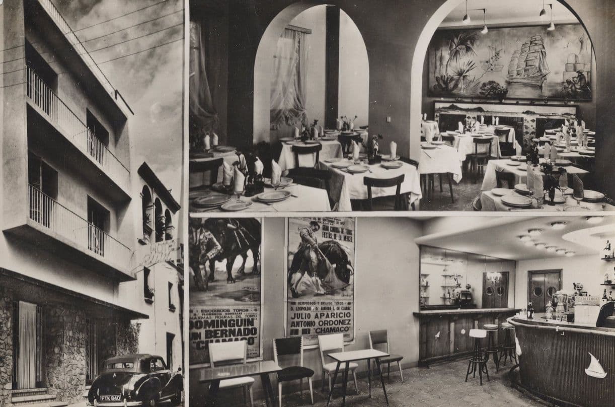 Hotel Ruiz Blanes Catalonia Spanish Vintage Real Photo Postcard