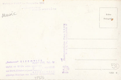 Hotel Sifkovits Austria Old Food & Music Austrian Advertising Postcard
