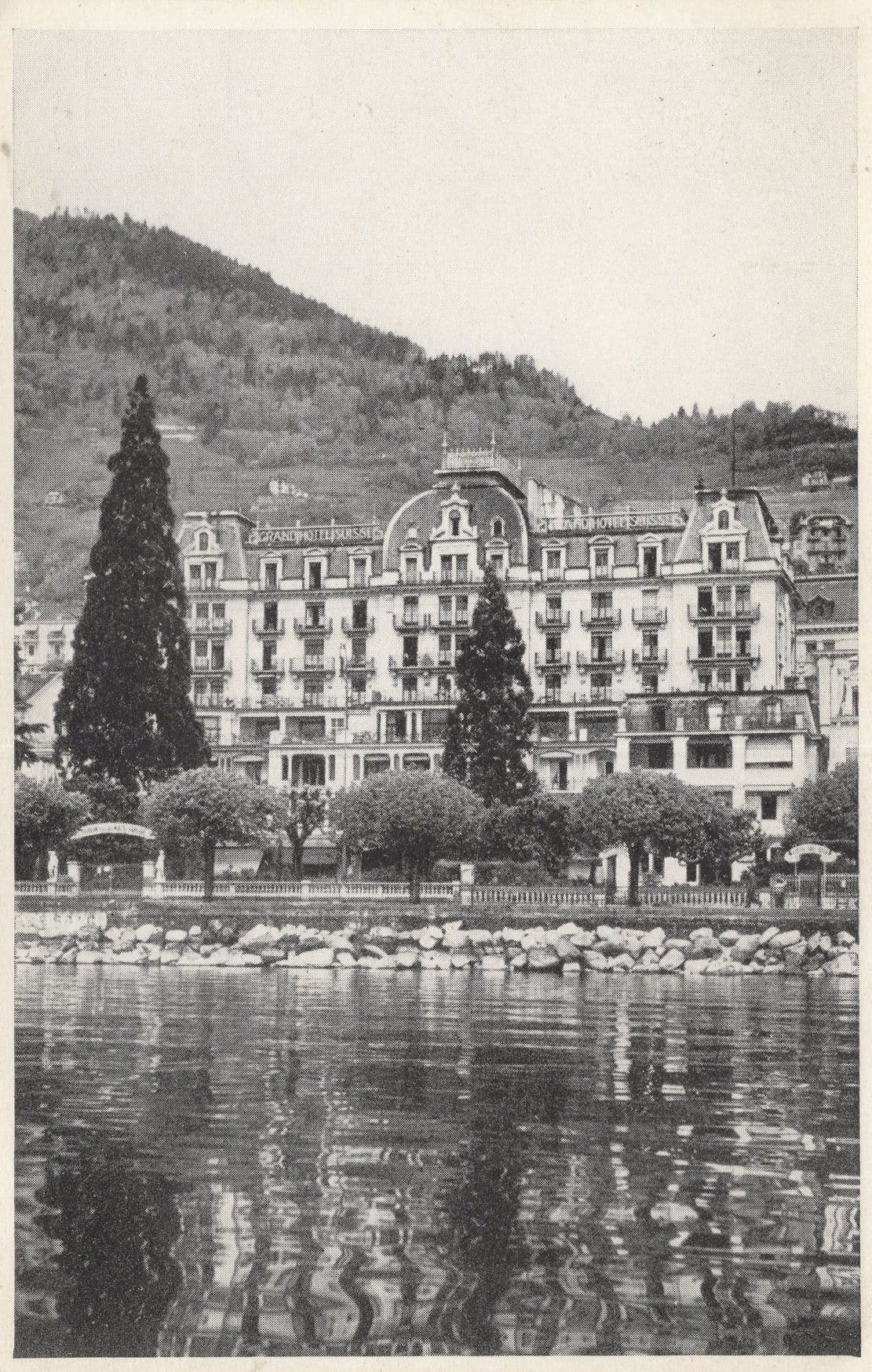 Hotel Suisse Montreux Switzerland Old Postcard