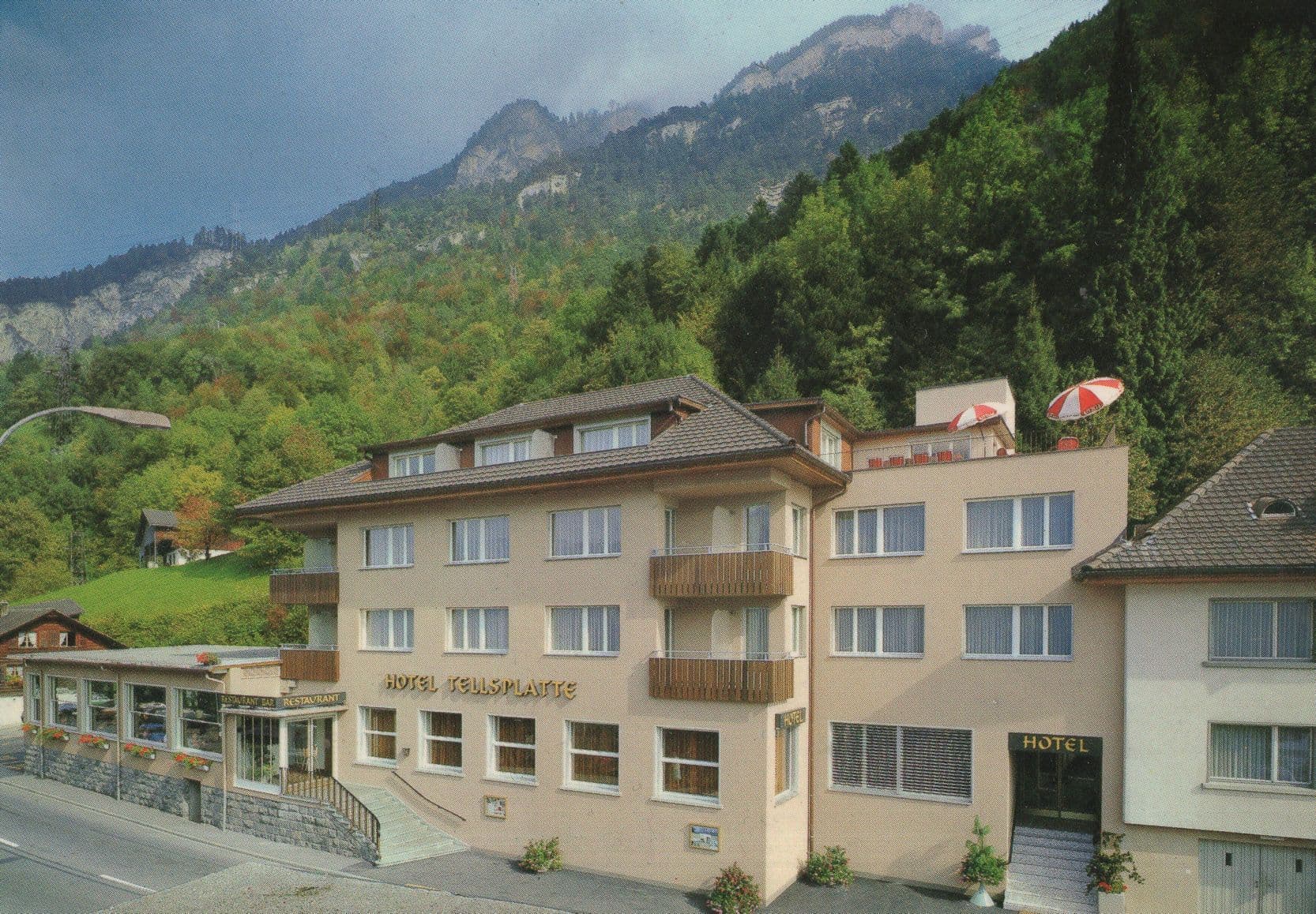 Hotel Tellsplatte Mit Tellskapelle Switzerland Postcard
