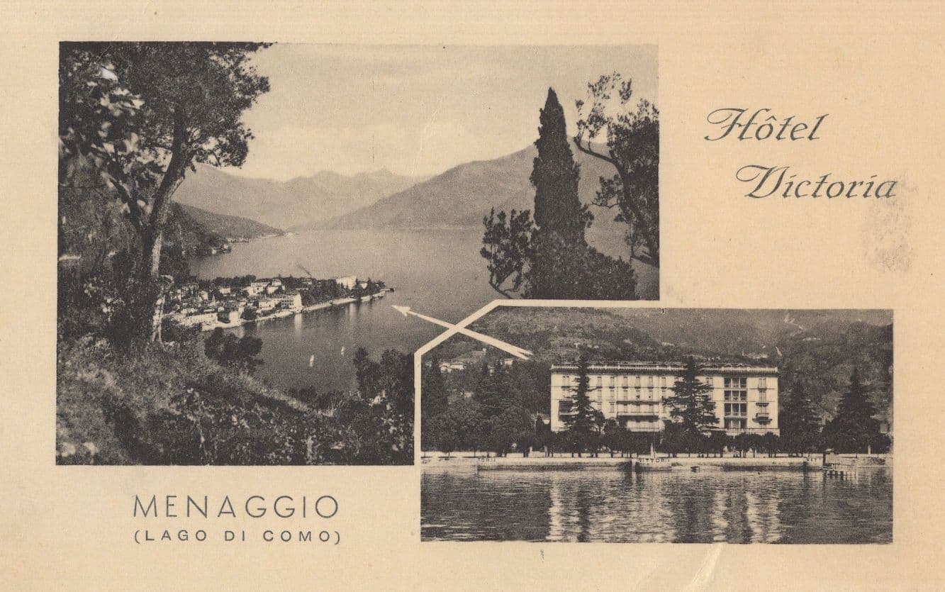 Hotel Victoria Lago Di Como Menaggio Italy Old PB Postcard