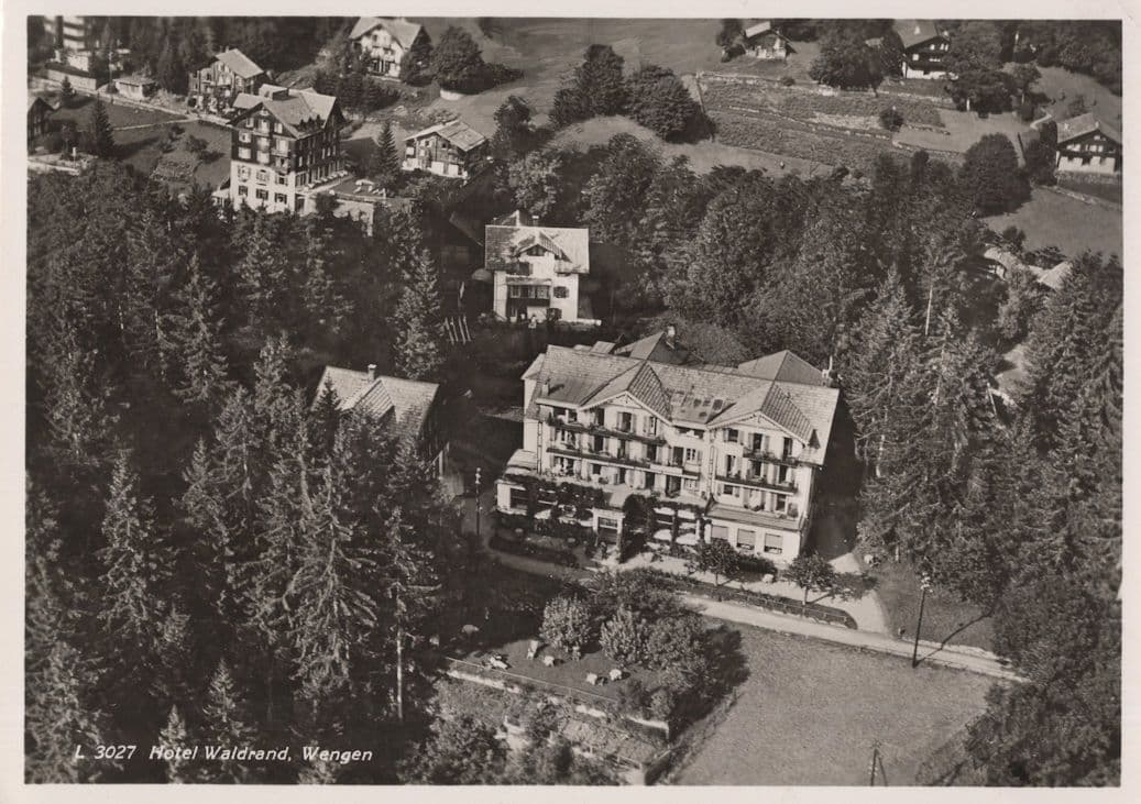 Hotel Waldrend Wengen Switzerland Vintage Real Photo Postcard