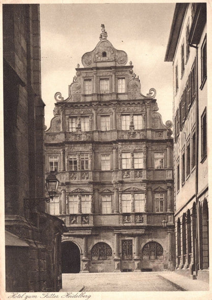 Hotel Zum Ritter St Georg Heidelberg Germany Old Advertising Postcard