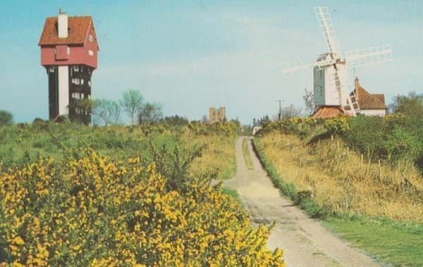 House In The Clouds Thorpeness Essex 1970s + Windmill Postcard