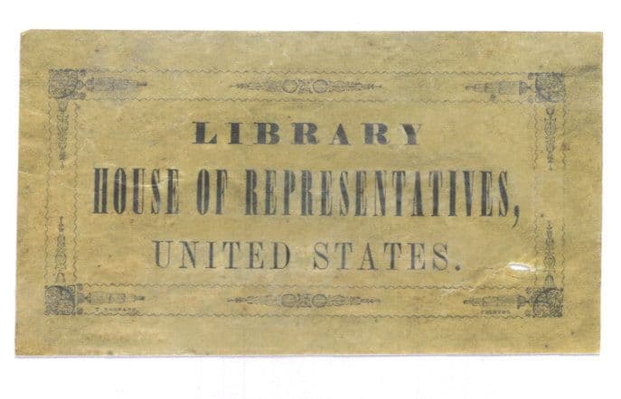House Of Representatives Old American Library Bookplate Postcard