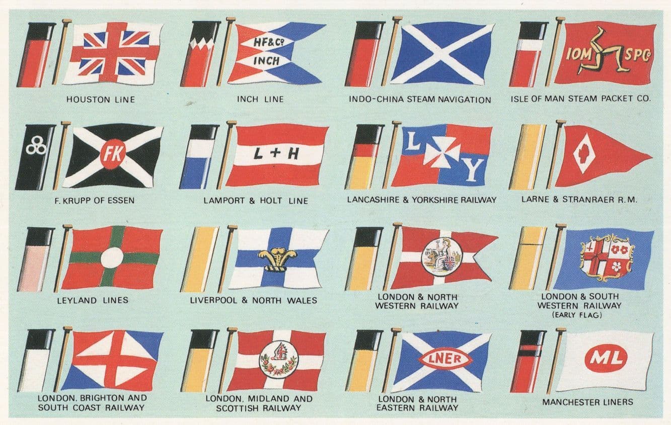 Houston Inch Lamport & Holt Leyland Manchester Line Ship Flag Postcard