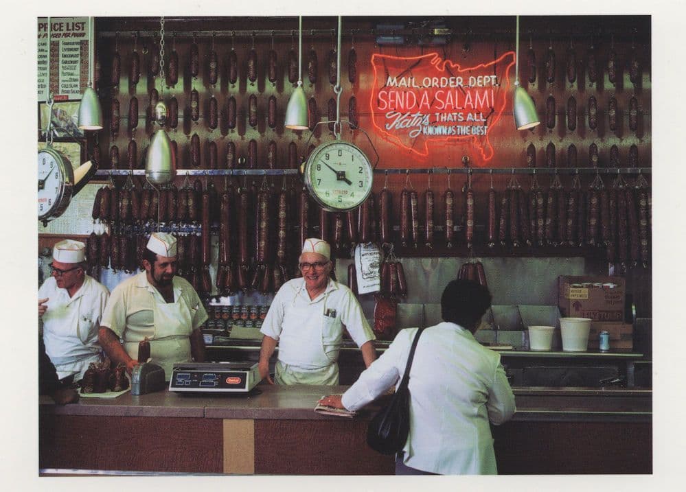 Houston Street Restaurant Delicatessen Scales New York USA Postcard