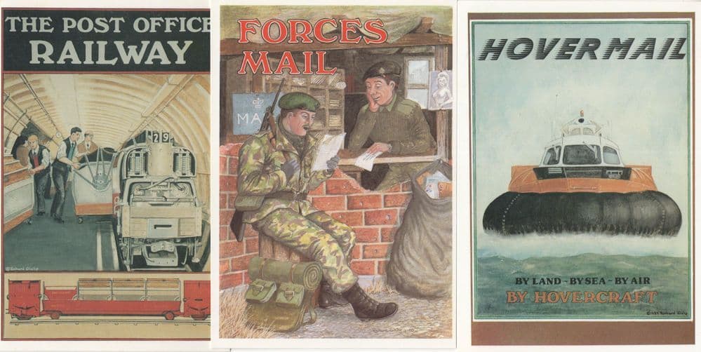 Hovermail Forces Mail Post Office Railway 3x Postcard s