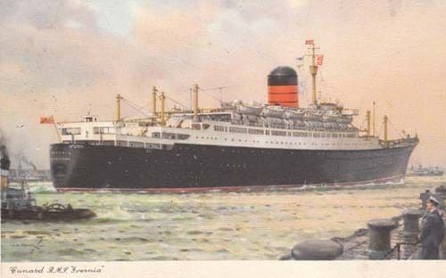 HSM Cunard Ivernia Unused Ship Boat Liner Postcard