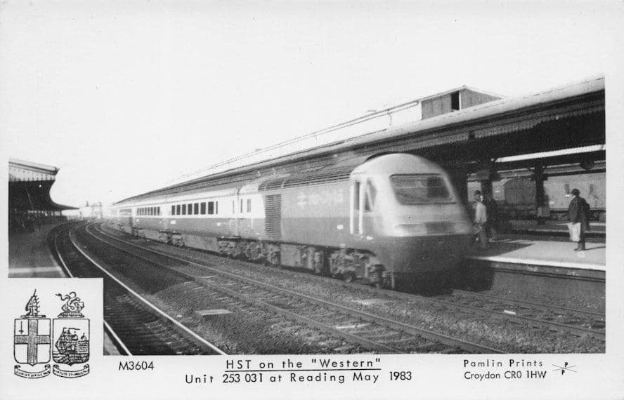 HST 253301 Train On Western Reading 1983 Pamlin Prints Railway RPC Postcard