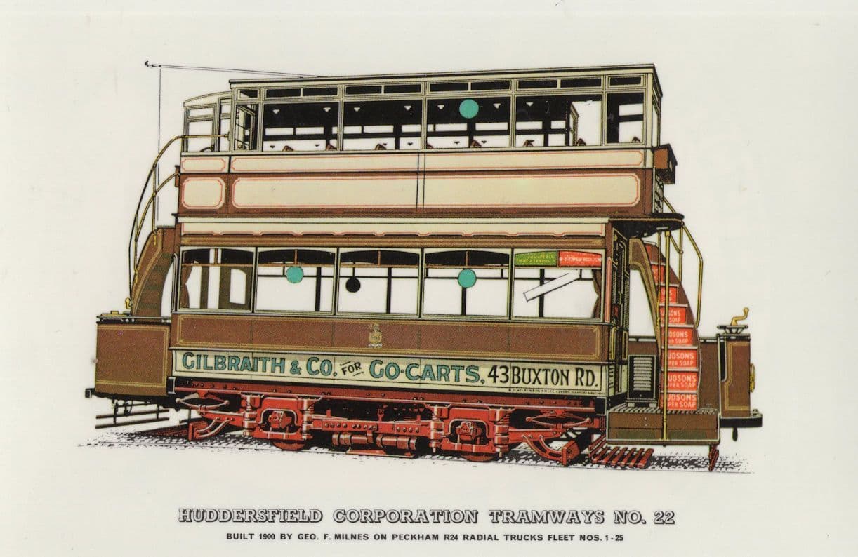 Huddersfield Corporation Tramways Peckham R24 Go-Carts Bus Postcard
