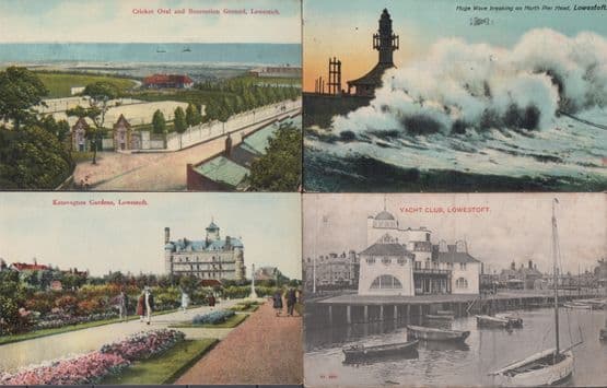 Huge Disaster Wave at Lowestoft Yacht Cricket Club 4x Old Postcard s