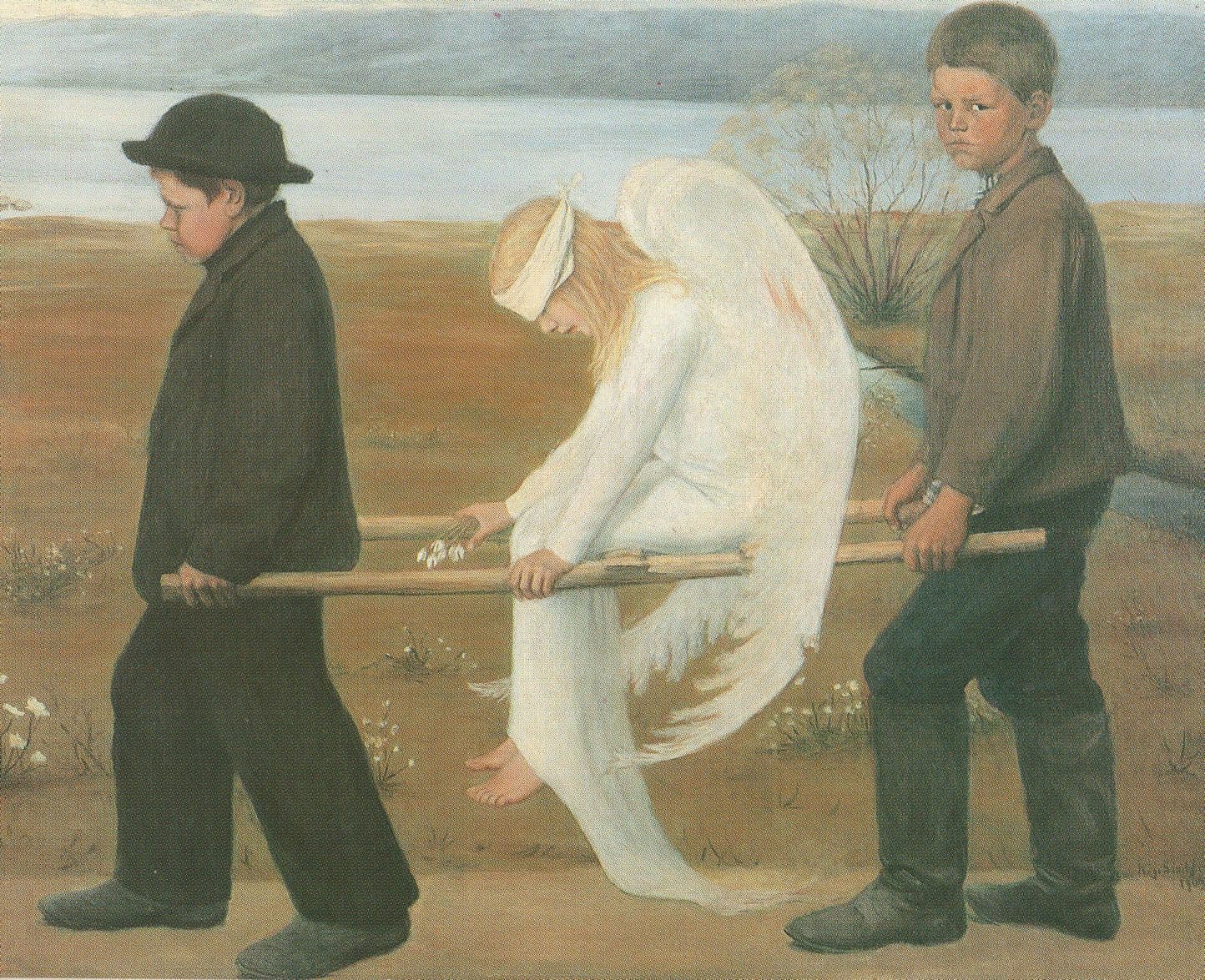 Hugo Simberg The Wounded Angel Painting Postcard