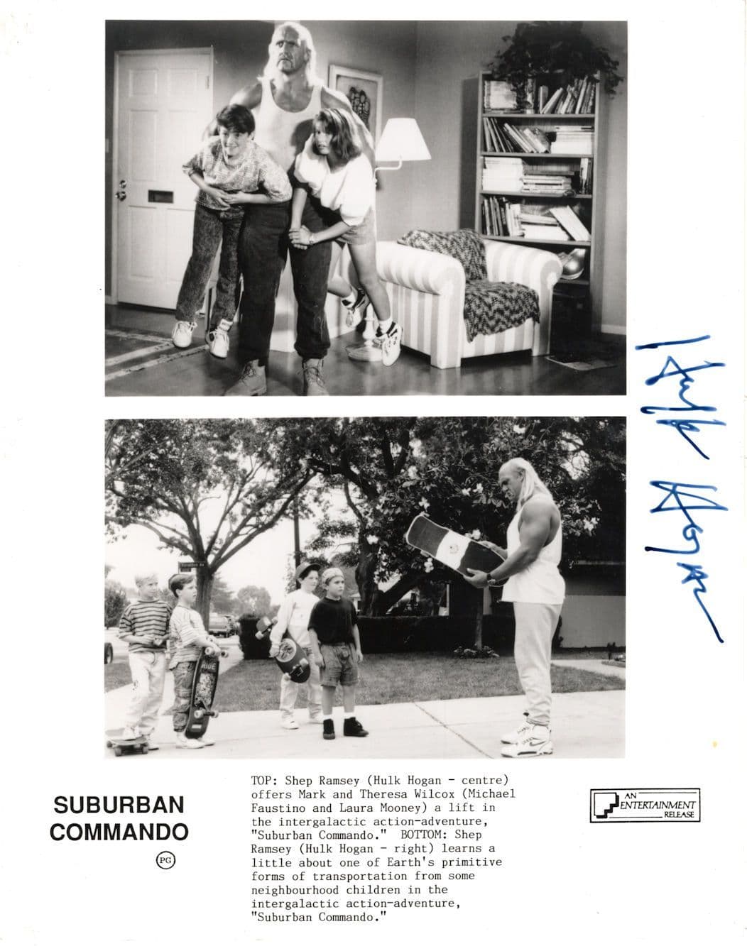 Hulk Hogan WWE WWF Suburban Commando Film 10x8 Hand Signed Photo