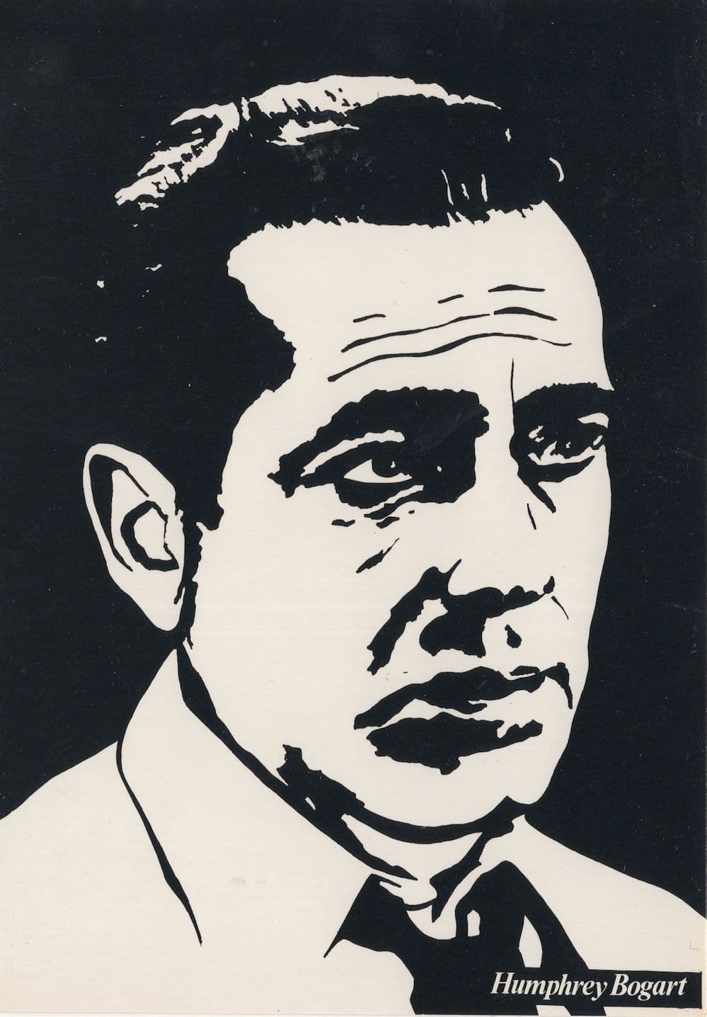 Humphrey Bogart in Shadows Silhouette Painting Postcard