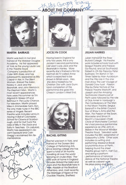 Humpty Dumpty BBC Angels Dr Who Pantomime FULLY HAND SIGNED Programme