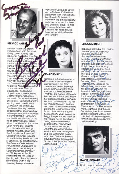 Humpty Dumpty BBC Angels Dr Who Pantomime FULLY HAND SIGNED Programme